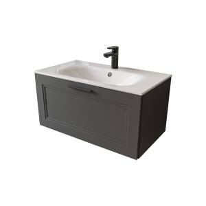 Тумба с раковиной Terminus Classik CLA10801701601O графит , 80x38