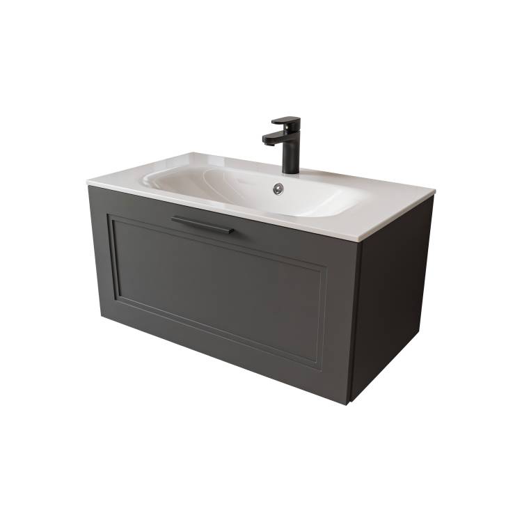 Тумба с раковиной Terminus Classik CLA10801701601O графит , 80x38