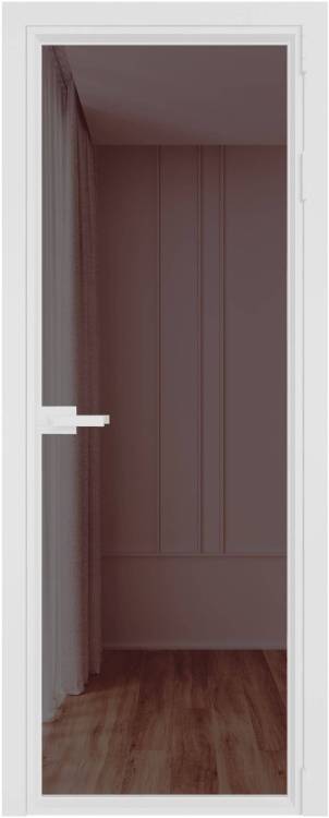 Межкомнатная дверь Profil Doors 1 AV цвет профиля Вайт, стекло безопасное 6 мм золотистая бронза 800x2000