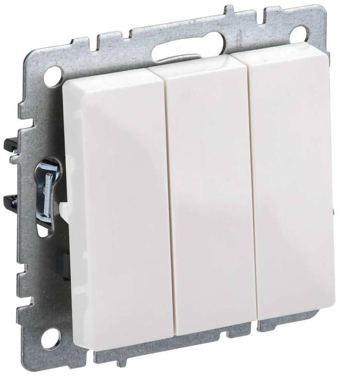 Выключатель 3-клавишный IEK Brite BR-V30-0-10-K01 белый