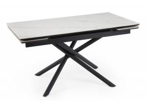 Стол Notta Мэриан 625721 snow alpin white, черный 140(200)x80x75