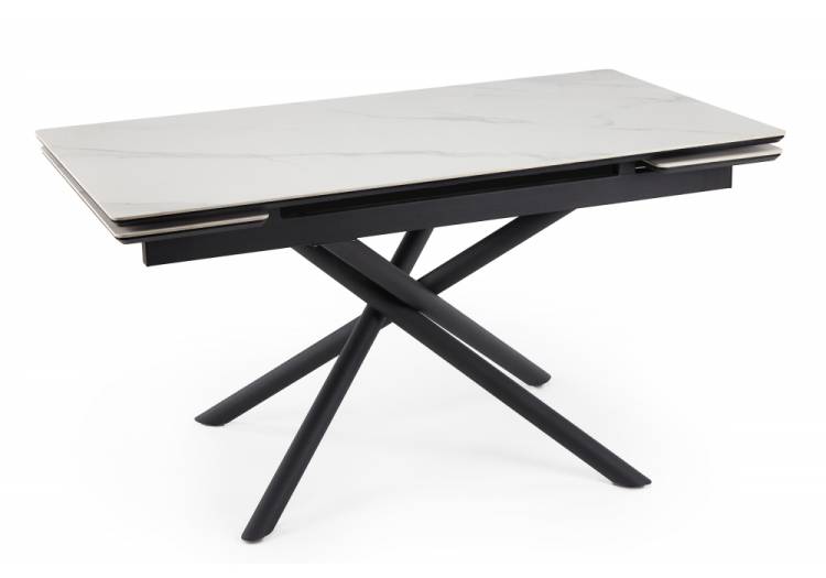 Стол Notta Мэриан 625721 snow alpin white, черный 140(200)x80x75