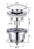 Донный клапан Gid Minucia G-58BL 76604K универсальный, черный глянцевый фото 5