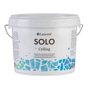 Краска для потолков Lanors Solo Сeiling матовая база P 2.7 л