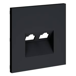 Лицевая панель для двойной компьютерной розетки RJ-45 Voltum S70 VLS001407 графит