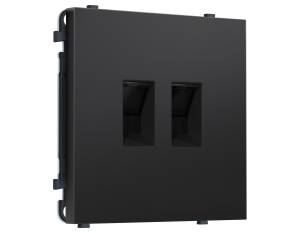 Комплект механизма компьютерной двойной розетки Ambrella Volt Sigma MS812110 черный матовый