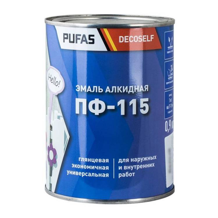 Эмаль Pufas Decoself ПФ-115 белая 0.9 кг