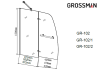 Шторка для ванны Grossman GR-102/1 150x100 алюминиевый профиль, стекло ПРОЗРАЧНОЕ 6мм фото 3