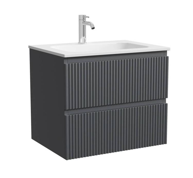 Тумба под раковину Sancos Snob R (Сноб Р) SNR60MDH темный антрацит матовый, 59x44.5x50