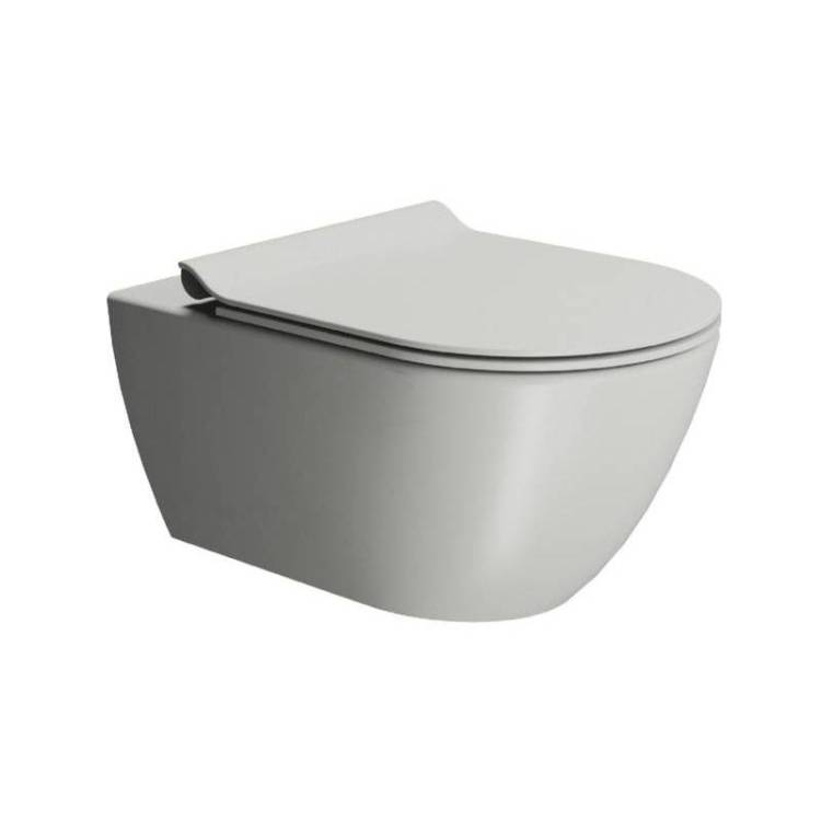 Унитаз подвесной GSI Pura 8815FR217 безободковый, пепельный матовый