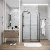 Душевой уголок Grossman Galaxy 120.K33.01.1110.21.02 профиль черный матовый, стекло шиншилла, 110x100x195 фото 3