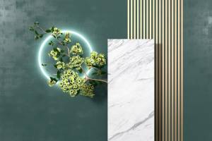 3D Фотообои Artegrafico «Цветущая ветка в неоновом свете» OP-006 канвас