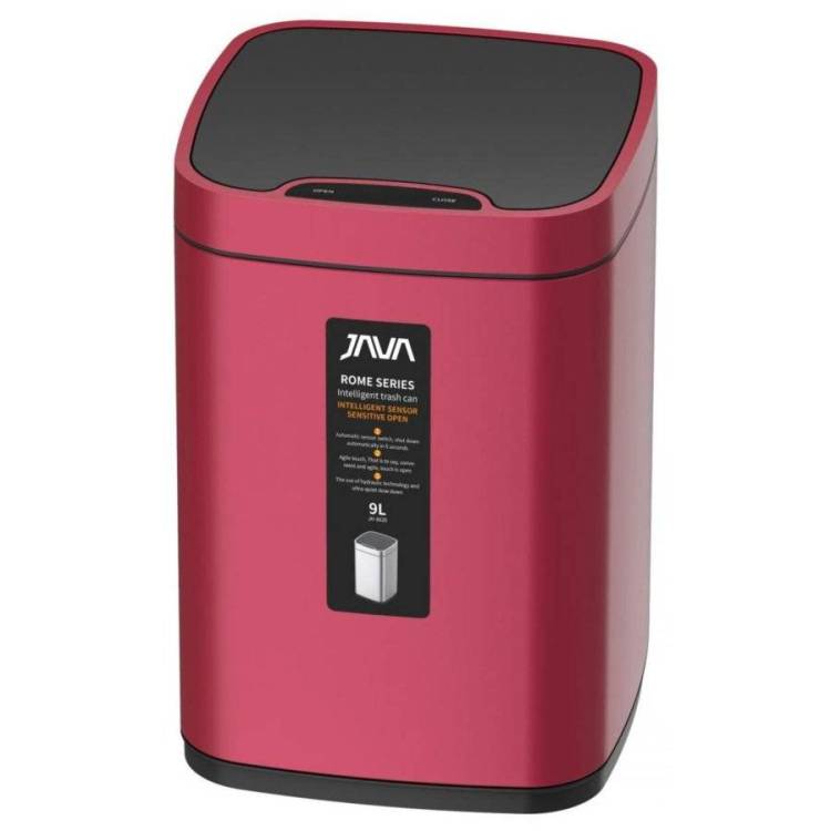 Сенсорное ведро 9 л JAVA S-883-9R малиновый