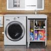 Тумба под раковину Uperwood Magenta 5930205157 под стиральную машину, напольная, с дверцами, белая, графит, 60 см фото 7