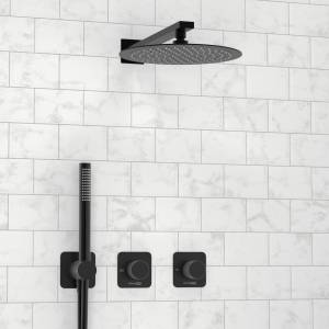 Душевой комплект Wasserkraft Fulda A5251.299.219.258.302.242.217 встраиваемый, с верхней душевой насадкой и лейкой, черный