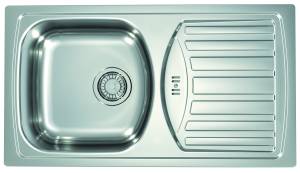 Мойка кухонная Alveus Basic 150 1136532 Nat-90 New с сифоном, 78x43.5