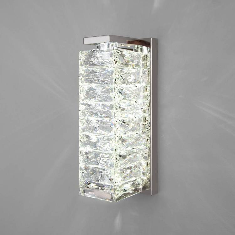 Настенный светодиодный светильник Eurosvet Blitz 40259 LED хром/ прозрачный хрусталь Strotskis