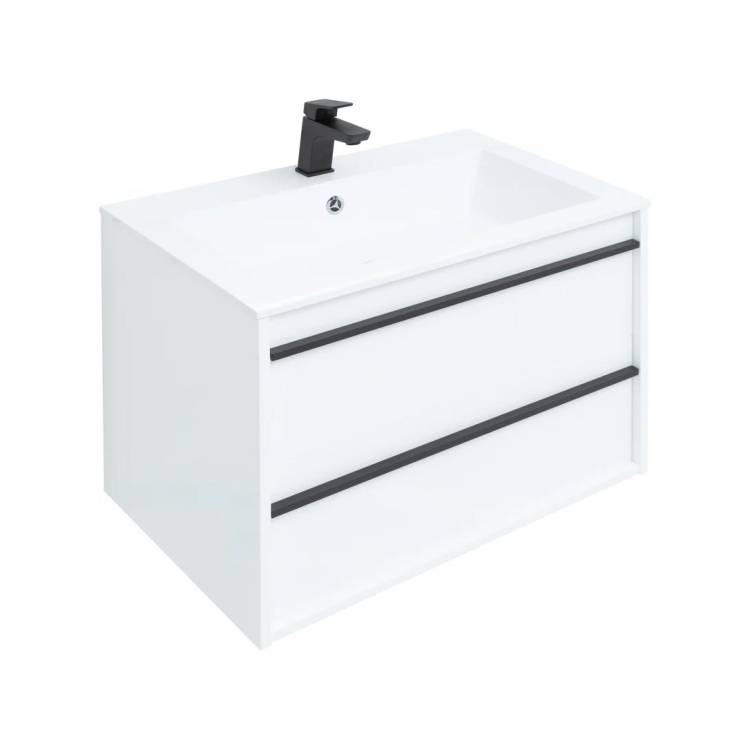 Тумба с раковиной Aquanet Lino 70 белый матовый