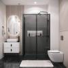 Душевая перегородка Grossman Style 200.K33.05.100.21.10 профиль черный матовый, стекло тонированное, 100x195 фото 3