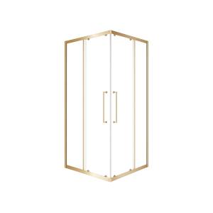 Душевой уголок Cezares Relax RELAX-304-A-2-100-C-BORO профиль брашированное золото, стекло прозрачное, 100x100x200