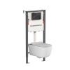 Унитаз с инсталляцией Ceramica Nova New day (Новый день) CN3005_121001MB безободковый, сиденье микролифт, кнопка черная матовая