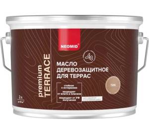 Масло деревозащитное для террас Neomid Terrace шелковисто-матовое тик 2 л