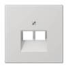 Накладка 2-ой наклонной телефонной/компьютерной розетки Jung LS 990 светло-серая LS969-2UALG