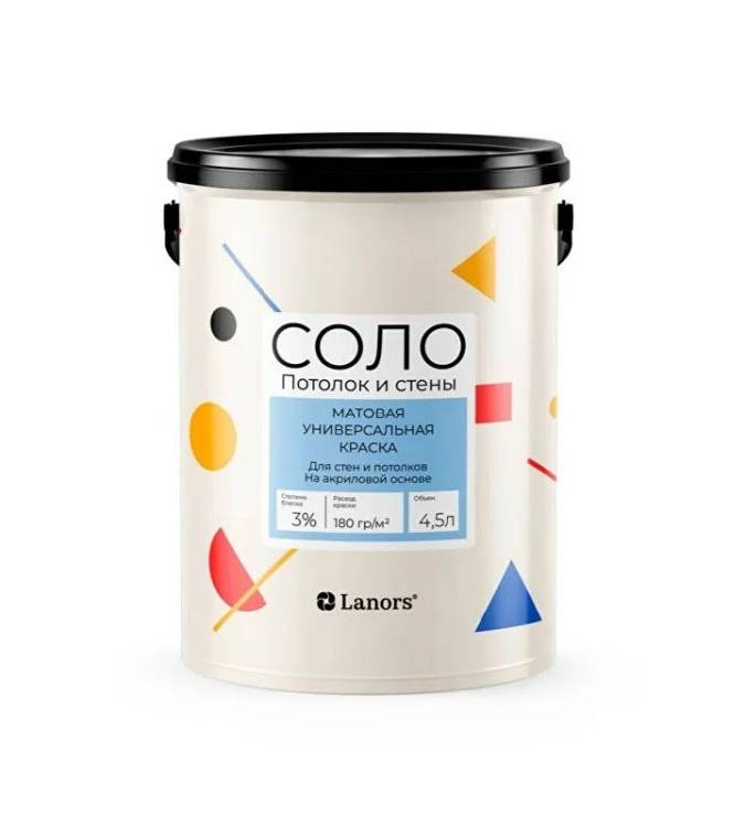 Краска интерьерная Соло Потолок А 9 л