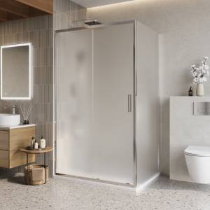 Душевой уголок BelBagno LUCE-AH-1-120/90-P-Cr профиль хром, стекло рифленое, 120x90x195