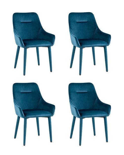 Набор из 4 стульев Stool Group Диана MC101-2 KD HLR-63/HLR-63 LEGS X4 сине-зеленый