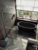 Душевая перегородка MaybahGlass MGD-728-5у 79x195, стекло бронза матовая 8 мм, профиль хром матовый фото 3