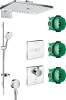 Душевой комплект Hansgrohe Rainmaker Select 460 (3 jet) 24007400 + 26631400 + 27506000 + 15735400 + 15736400