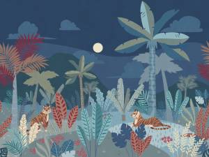 Бесшовные Eco обои Ortograf Serenity 34911 Tigers in the jungle Гладь ОЕ-Р2