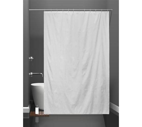 Штора для ванной Bath Plus Birdsong Iv akch-21307 с кольцами, 180x200, белый туман