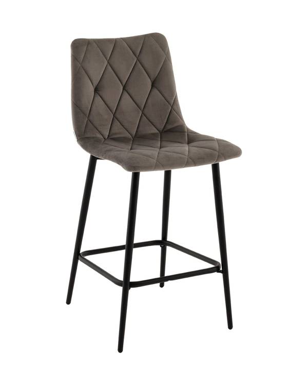 Стул полубарный Stool Group Одди Diamond AV 443PB-Cst-9005(PP) темно-серый, велюр