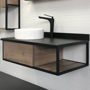 Тумба с раковиной Comforty Лиссабон-95 00-00006269 дуб темный