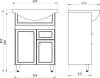 Тумба с раковиной ASB-Mebel Орхидея 60 белая, северное дерево фото 6