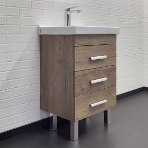 Тумба с раковиной Comforty Никосия 50Н 00-00018024 напольная, дуб темный