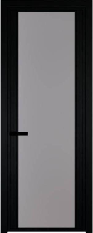 Межкомнатная дверь Profil Doors 2 AGP цвет профиля Черный, стекло безопасное 6 мм монохром серый 800x2000