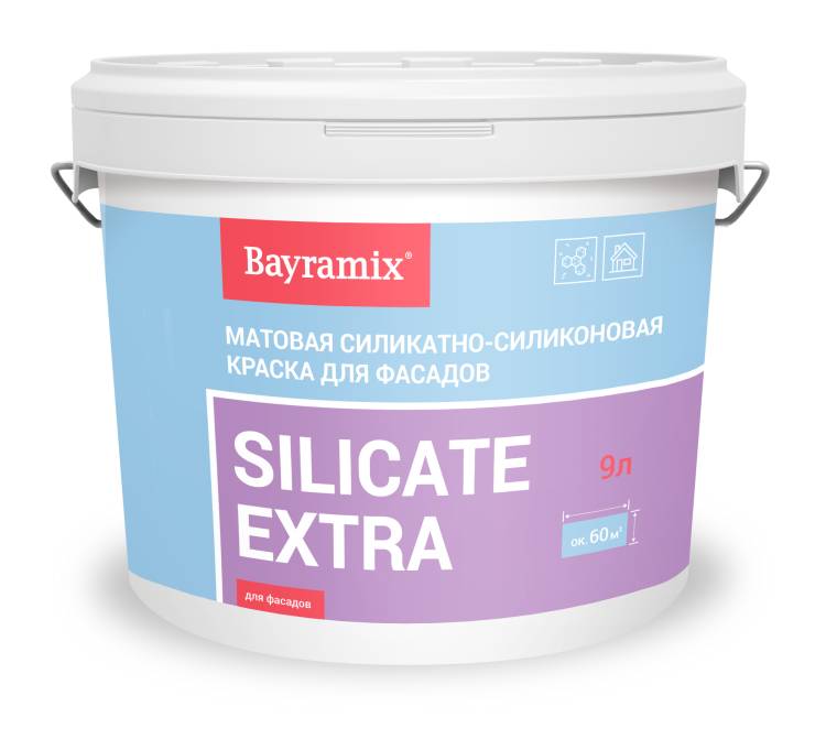 Краска фасадная силикатно-силиконовая Bayramix Silicate Extra база A 9 л