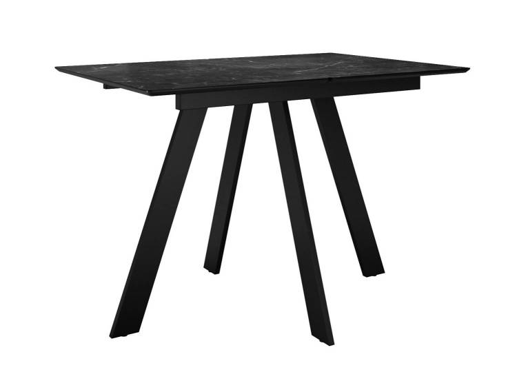 Стол Дик DikLine DKD120 00-00075778 мрамор черный матовый, опоры черные 120(160)x80x78