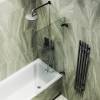Шторка на ванну MaybahGlass MGV-647-6 70.5x140, поворотная, стекло бронза матовая 6 мм, профиль черный