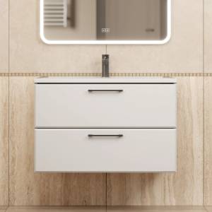 Тумба с раковиной Uperwood Foster New KFosterNEW80w подвесная, белая, 80 см