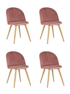 Набор из 4 стульев Stool Group Лион Страйпс DC-69030G HLR-44 X4 розовый