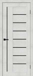 Межкомнатная дверь Остекленная Mr. Wood Браво-29 153-7580 Полотоно Bianco Melinga, Стекло Black Shine 2000х800