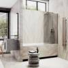 Шторка на ванну MaybahGlass MGV-606-2 поворотная, на монопетле, стекло бронза, профиль бронза, 1400x500 фото 3