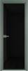 Межкомнатная дверь Profil Doors 1 AX цвет профиля Зеленый воск, стекло безопасное 6 мм черный триплекс 600x2000