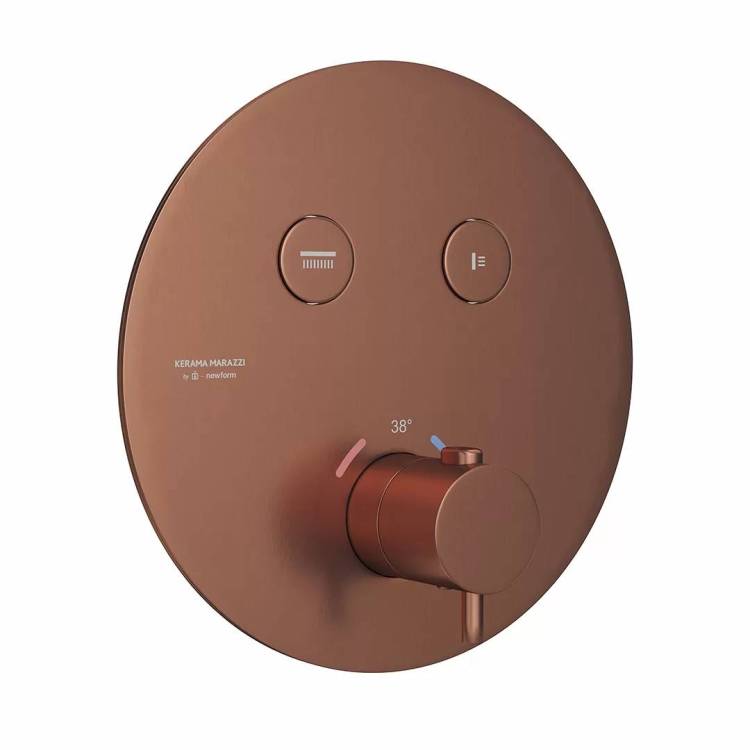Смеситель для душа Kerama Marazzi Eterna 70426EXKM.59.067 термостатический, брашированная медь