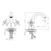 Смеситель для умывальника Decoroom DR51 DR51011-White двуручный для умывальника монолитный Хром/белый фото 2