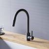 Смеситель для кухни Dorff Logic D3007522 с вытягивающимся изливом, черный фото 6
